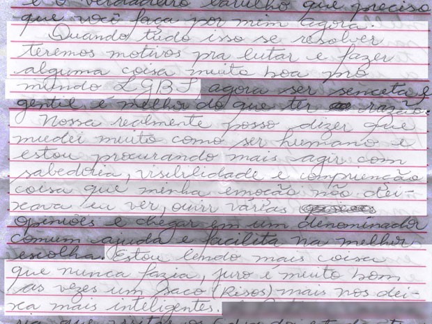 Carta escrita por Verônica para sua amiga em Ribeirão Preto (Foto: Reprodução/Divulgação/Arquivo Pessoal)