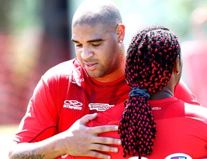 Adriano e Vagner Love, Flamengo (Foto: Ivo Gonzalez / Ag?ncia O Globo)