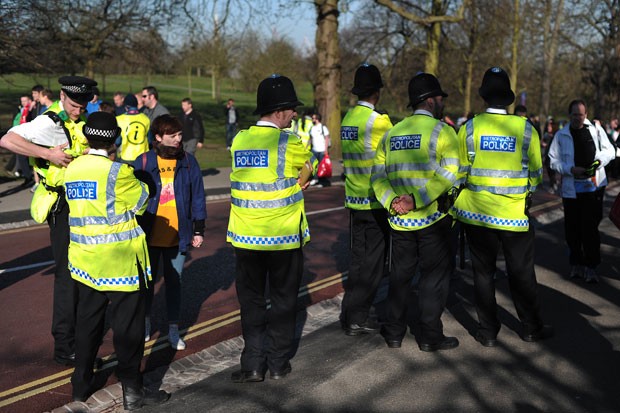 Prova contou com um número de policiais 40% maior do que em 2012 (Foto: Carl Court/AFP)