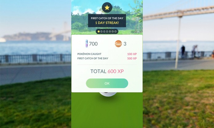 Capture 1 pokémon por dia em Pokémon Go para ganhar XP e Stardust de bônus (Foto: Reprodução/Rafael Monteiro) Capture 1 pokémon por dia em Pokémon Go para ganhar XP e Stardust de bônus (Foto: Reprodução/Rafael Monteiro)