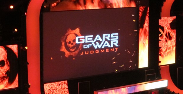 Trailer do novo "Gears of War" foi exibido (Foto: Gustavo Petró/G1)