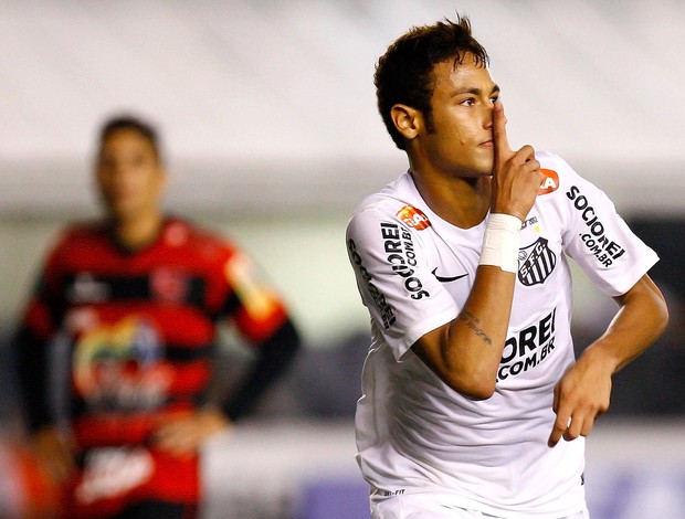 Neymar comemoração gol Santos Flamengo-PI (Foto: Ricardo Saibun / Ag. Estado)