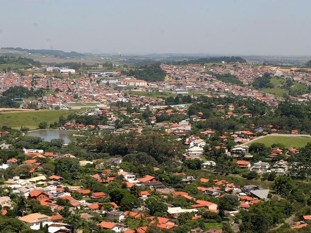 Foto aérea do município de Vinhedo (SP) (Foto: Erick Leite)