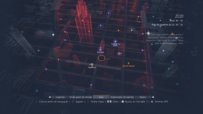 Conhecer o mapa é fundamental na Dark Zone (Foto: Reprodução/Thiago Barros)