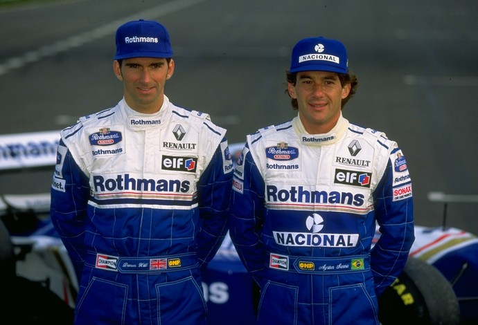 Damon Hill e Ayrton Senna, companheiros de Williams em 1994 (Foto: Getty Images) Damon Hill e Ayrton Senna, companheiros de Williams em 1994 (Foto: Getty Images)