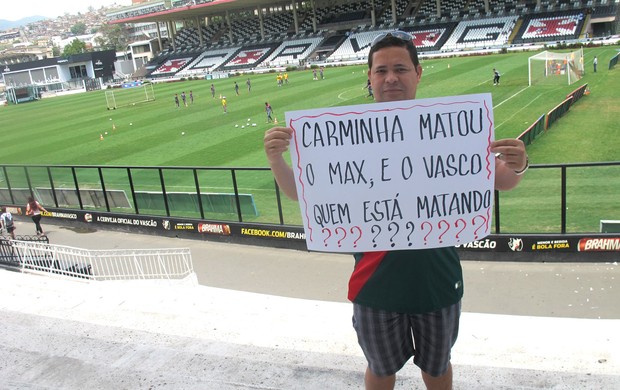 Torcedor protesto, Vasco  (Foto: André Casado / Globoesporte.com)