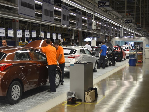 Confira imagens da linha de produção da fábrica da Hyundai em Piracicaba, inaugurada nesta sexta-feira (9) (Foto: Thomaz Fernandes/G1)
