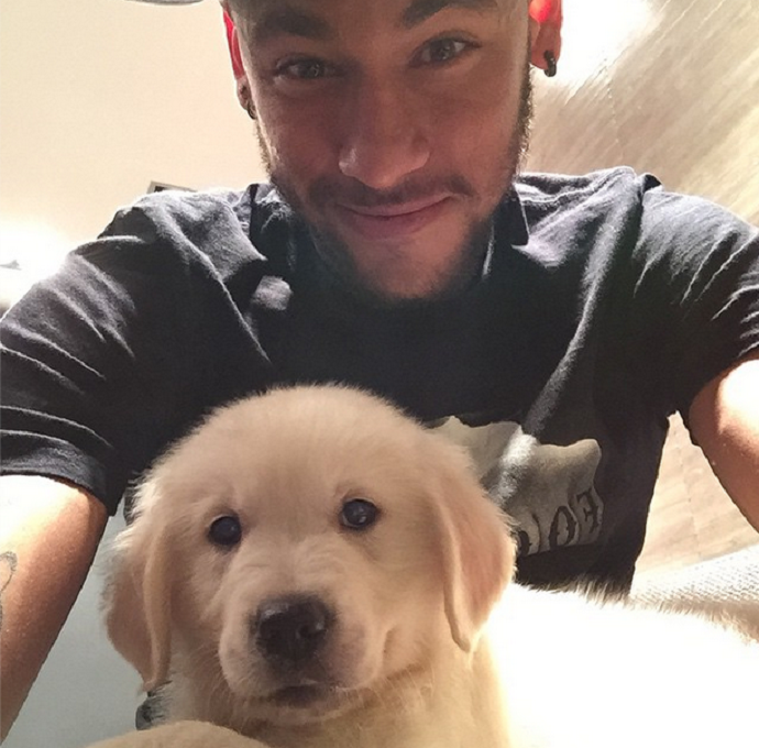 Neymar apresenta filhote de cachorro: "Mais um para a família