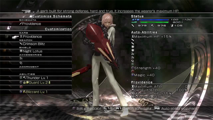 A customização de schemas é um dos pontos altos em Ligthning Returns. (Foto: Reprodução)