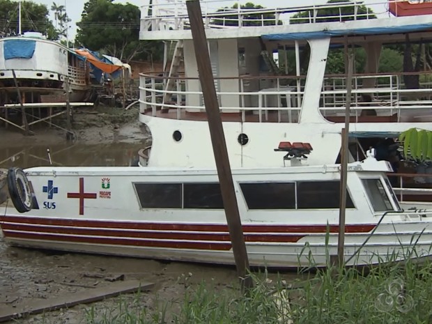 Ambulancha está parada desde sexta-feira (31), segundo Semsa (Foto: Reprodução/TV Amapá)