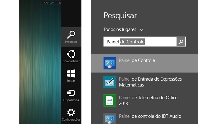 Um jeito prático de entrar no Painel é usando a pesquisa do Windows (Foto: Reprodução/Paulo Alves)