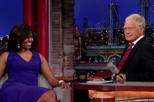 Michelle Obama e David Letterman (Foto: Reprodução Youtube)