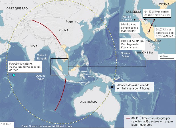 buscas pelo avião MH370 (Foto: BBC Brasil)