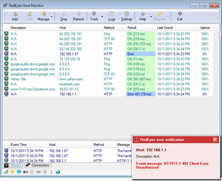 screenshot de RedEyes Host Monitor