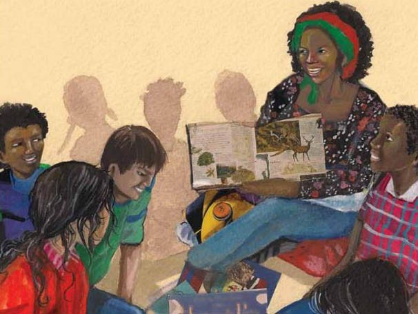 Cultura afro-brasileira debatida em sala de aula (Foto: Reprodução Kit A Cor da Cultura)