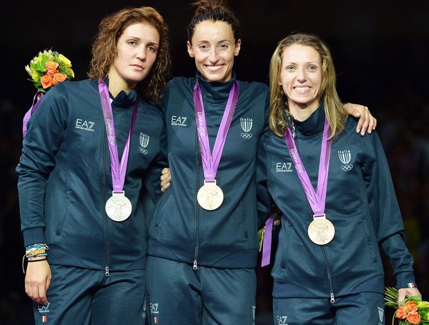 Elisa,ariana e valentina medalhista italianas na esgrima (Foto: Agência AFP)