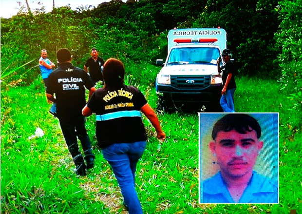 Corpo de Francisco Canindé da Silva, de 21 anos, foi encontrado com marcas de tiros em Cajupiranga, no município de arnamirim (Foto: Reprodução/Inter TV Cabugi)
