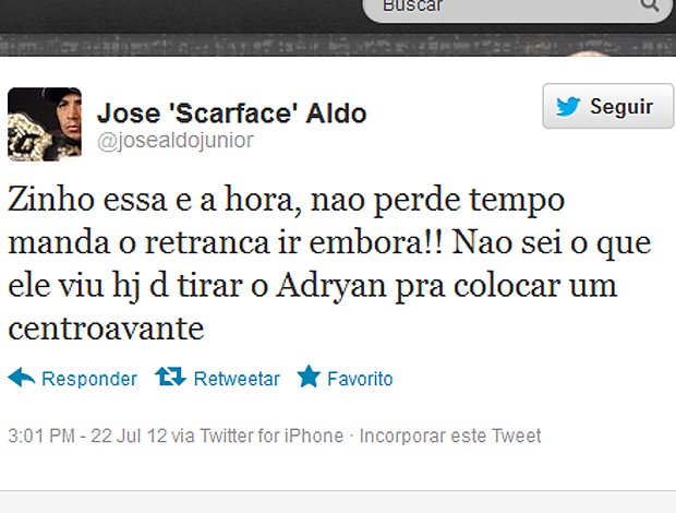 Twitter José Aldo (Foto: Reprodução / Twitter)