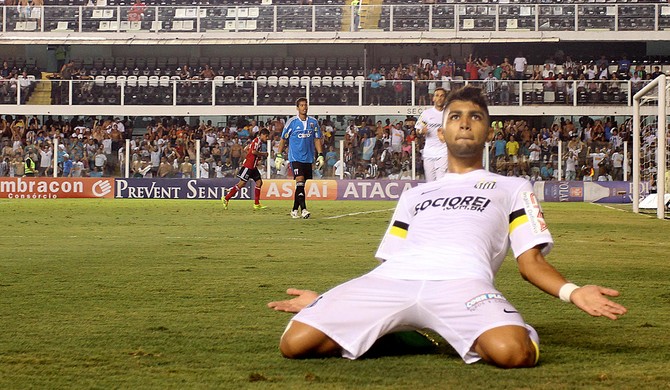 Gabriel gol Santos (Foto: Lucas Baptista / Ag. Estado)