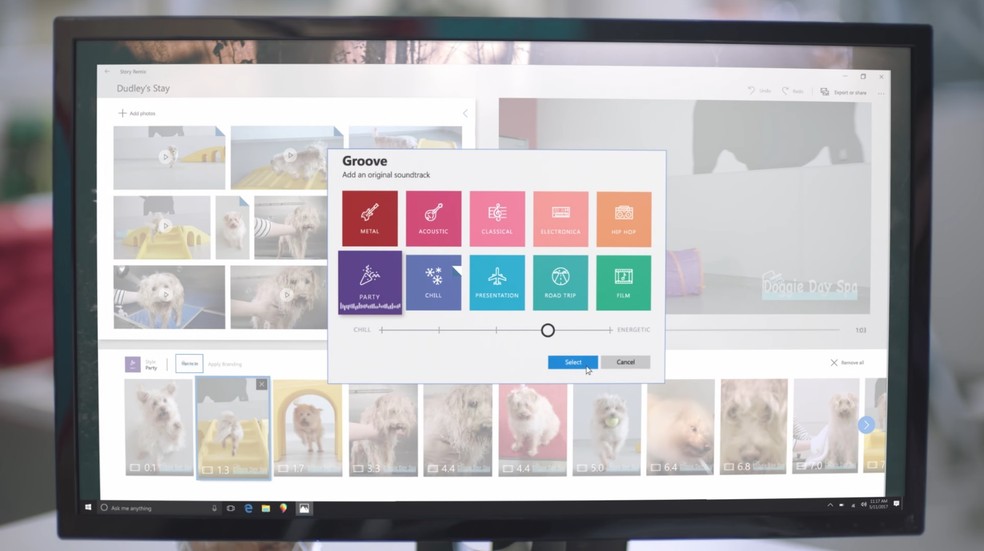 Windows Story Remix: ferramenta permite a criação de vídeos (Foto: Reprodução/Microsoft)