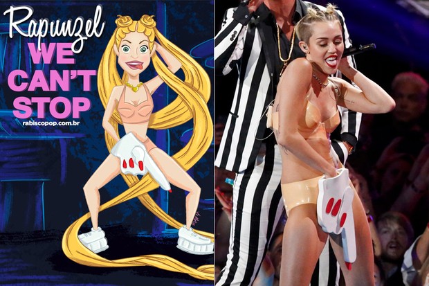 O twerk de Miley Cyrus pela Rapunzel (Foto: Vic Matos/Rabisco Pop - Reprodução / Reuters)