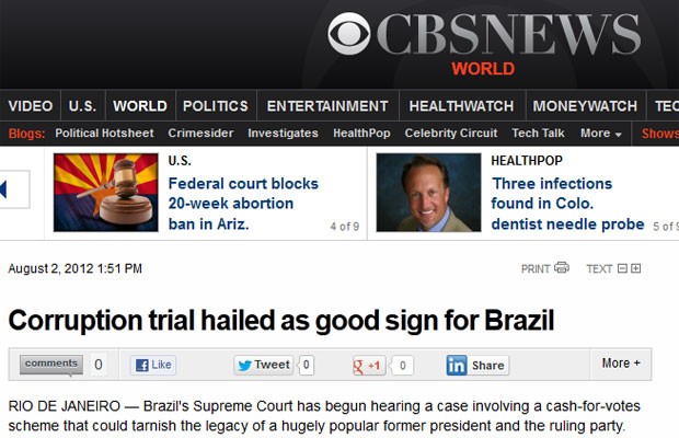 Rede CBS aponta que o juhamento é um sinal positivo para o Brasil (Foto: Reprodução)