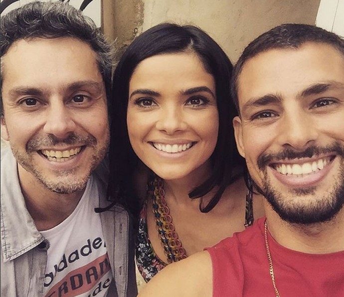 Êêê felicidade!! Alexandre Nero, Vanessa Giácomo e Cauã Reymond abrem o sorrisão  (Foto: Arquivo Pessoal)