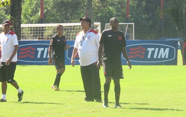 Joel e Renato, treino Flamengo (Foto: Richard de Souza / globoesporte.com)