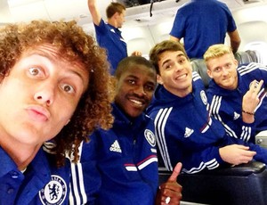 David Luiz, Ramires e Oscar voo Chelsea (Foto: Reprodução / Instagram)
