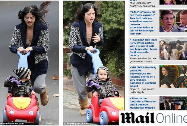 AO LEVAR O FILHO, ARTHUR, PARA PASSEAR, A ATRIZ DEIXOU A MOSTRA O PEITORAL COM OS OSSOS VISÍVEIS (Foto: Reprodução/Daily Mail) AO LEVAR O FILHO, ARTHUR, PARA PASSEAR, A ATRIZ DEIXOU A MOSTRA O PEITORAL COM OS OSSOS VISÍVEIS (Foto: Reprodução/Daily Mail)