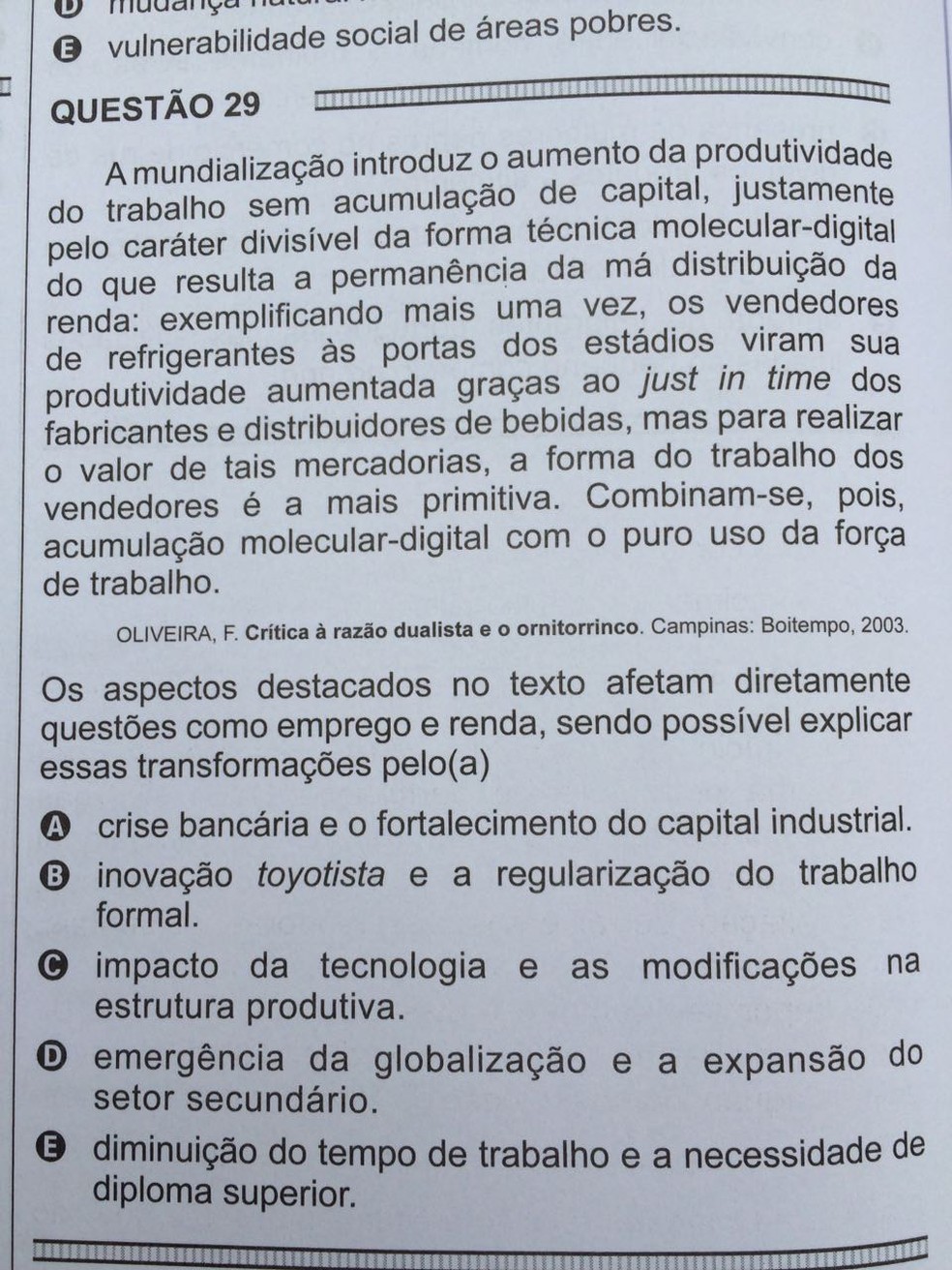ENEM 2016 - 1º DIA - PROVA BRANCA - QUESTÃO 29 (Foto: G1 )