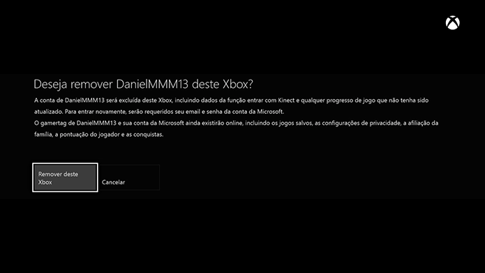 Xbox One: como deletar uma conta do console (Foto: Reprodução/Murilo Molina)