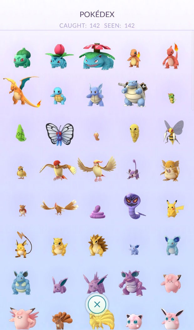 Norte-americano captura todos os 142 monstrinhos disponíveis em 'Pokémon Go' para os EUA. (Foto: Reprodução/Reddit/ftb_hodor)