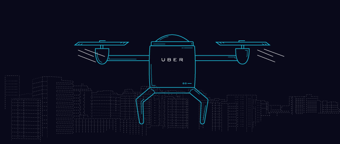 Drones só servem para filmar as coisas de cima, mas no dia da mentira virou meio de transporte para o Uber (Foto: Reprodução/Uber) Drones só servem para filmar as coisas de cima, mas no dia da mentira virou meio de transporte para o Uber (Foto: Reprodução/Uber)