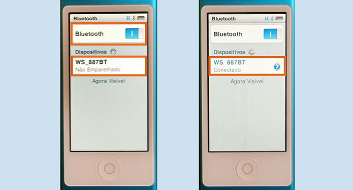 Faça a conexão do seu iPod com a caixa de som Bluetooth (Foto: Reprodução/Barbara Mannara)