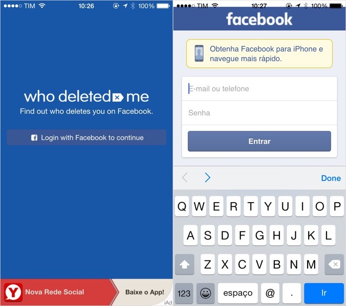 Abra o aplicativo e faça login em sua conta do Facebook (Foto: Reprodução/Helito Bijora)