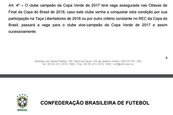 Regulamento Copa Verde 2017 (Foto: Reprodução/CBF)