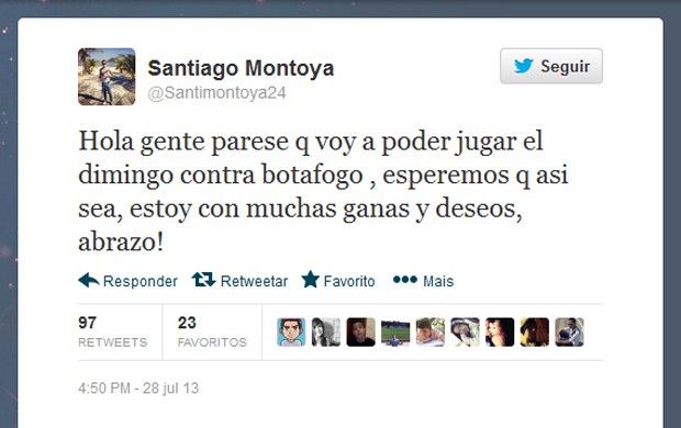 Twitter Montoya (Foto: Reprodução / Twitter)