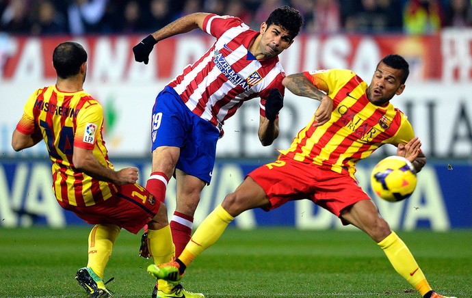 Diego Costa jogo Atlético de Madrid contra Barcelona (Foto: AFP)