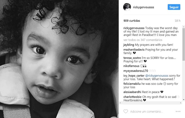 Ricky Anderson faz post em homenagem ao filho (Foto: Reprodução / Instagram)