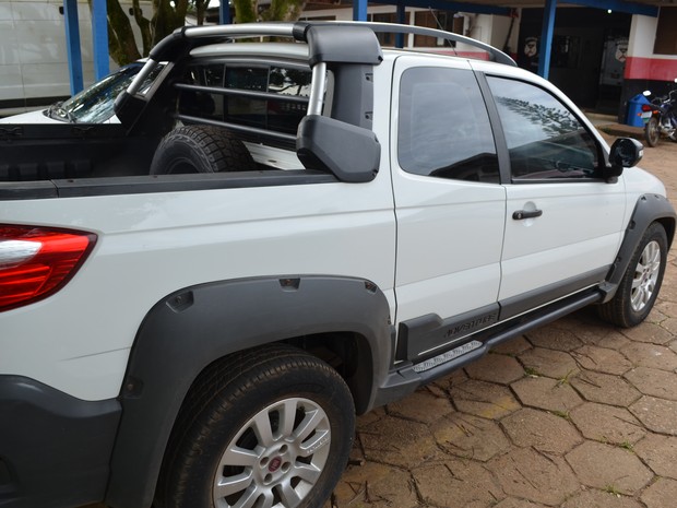 Registro de roubo da caminhonete foi feito em dezembro de 2015, no município de Juína (MT) (Foto: Aline Lopes/G1)