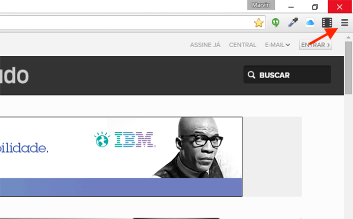Acessando as configurações do Google Chrome (Foto: Reprodução/Marvin Costa)