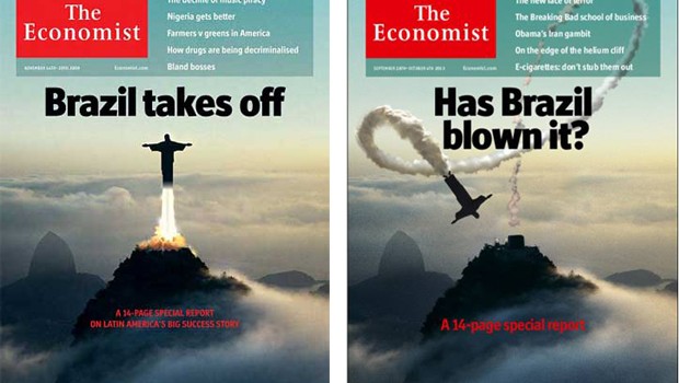 Antes e depois: as capas da The Economist em 2009 e agora (Foto: Reprodução)