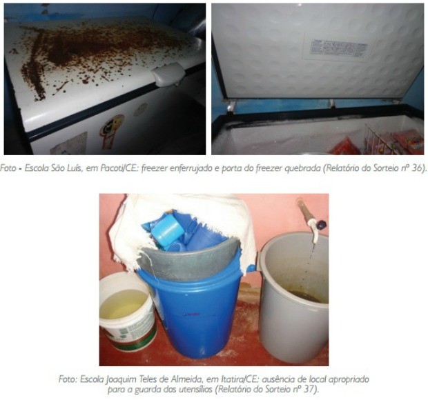 Relatório aponta más condições de armazenamento da meredan em algumas escolas do Ceará (Foto: Reprodução)