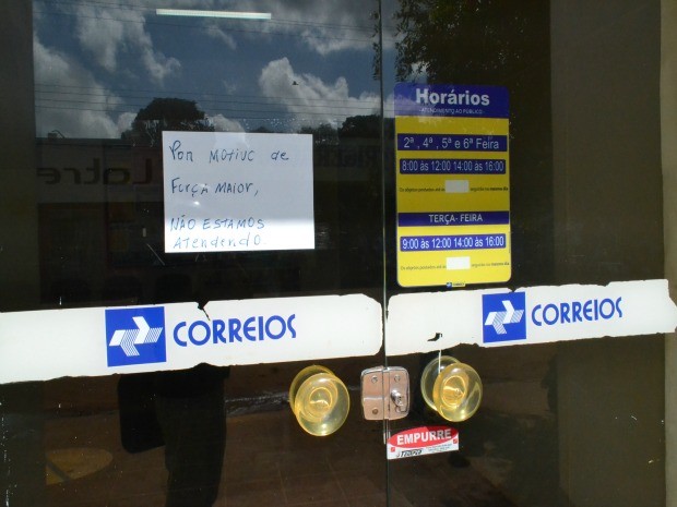 Agência dos Correios fecha por tempo indeterminado após dois assaltos, em Cujubim, RO (Foto: Eliete Marques/G1)