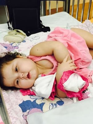 Sofia voltou ao hospital após alteração em exame (Foto: Patrícia de Lacerda/Arquivo Pessoal)