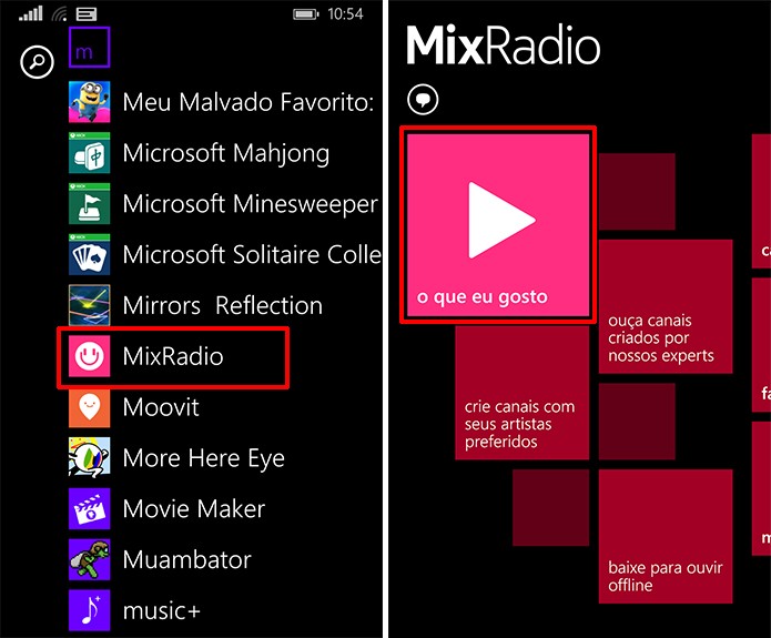 MixRadio traz recurso O que eu gosto que oferece playlists automáticas e personalizadas (Foto: Reprodução/Elson de Souza)