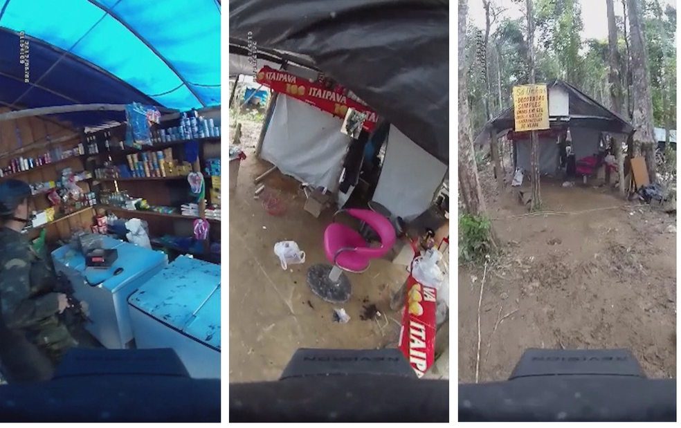 Garimpo tinha mercados e até salão de beleza que ofertava serviços como unhas decoradas e em gel (Foto: Exército/Divulgação)