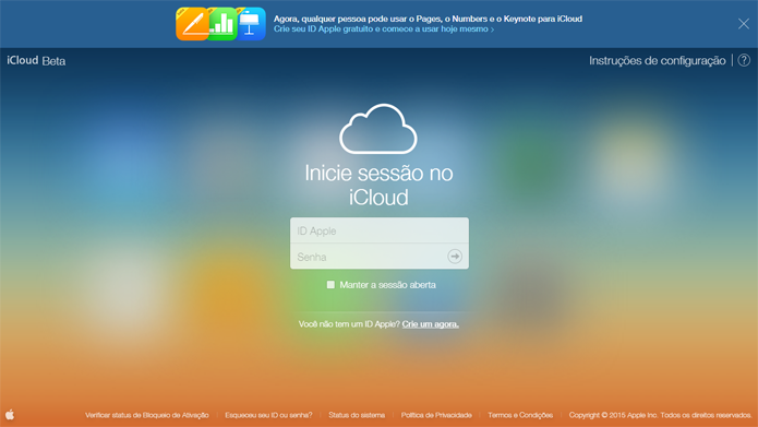Novo iCloud permite acesso de qualquer usuário (foto: Reprodução/iCloud)