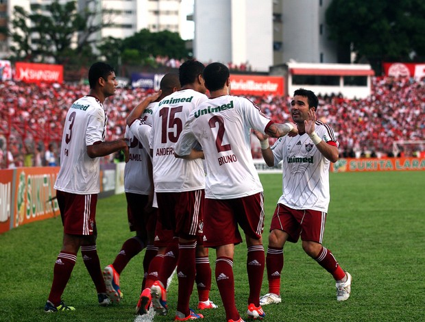 Jogadores do Flu comemoram gol contra o Náutico (Foto: Nelson Perez/Fluminense. F.C.)
